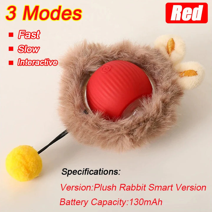 **Nueva Pelota Interactiva para Gatos – Pelota de Movimiento Automático con Cola de Felpa, Recargable, Juguete Eléctrico Inteligente para Entrenamiento de Perros y Gatos que Imita un Ratón**