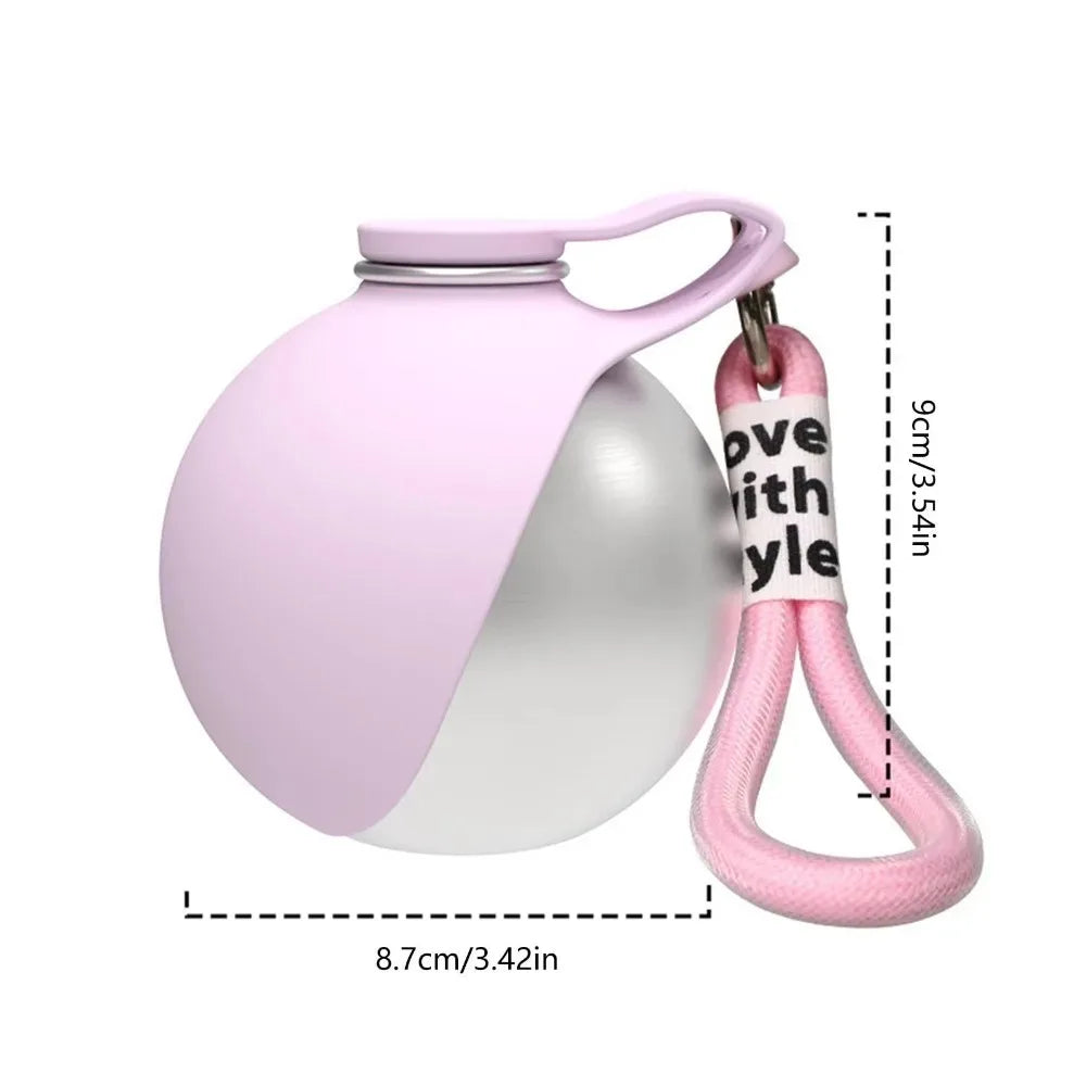 **Botella Portátil Antifugas de 285 ml para Perros y Gatos – Bebedero 2 en 1 de Acero Inoxidable con Cuenco de Silicona para Viajes y Paseos**
