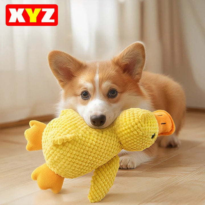 Juguete de Peluche para Perros con Forma de Pato – Juguete Calmante con Sonido, Resistente y Mordedor para Cachorros, Limpieza Dental