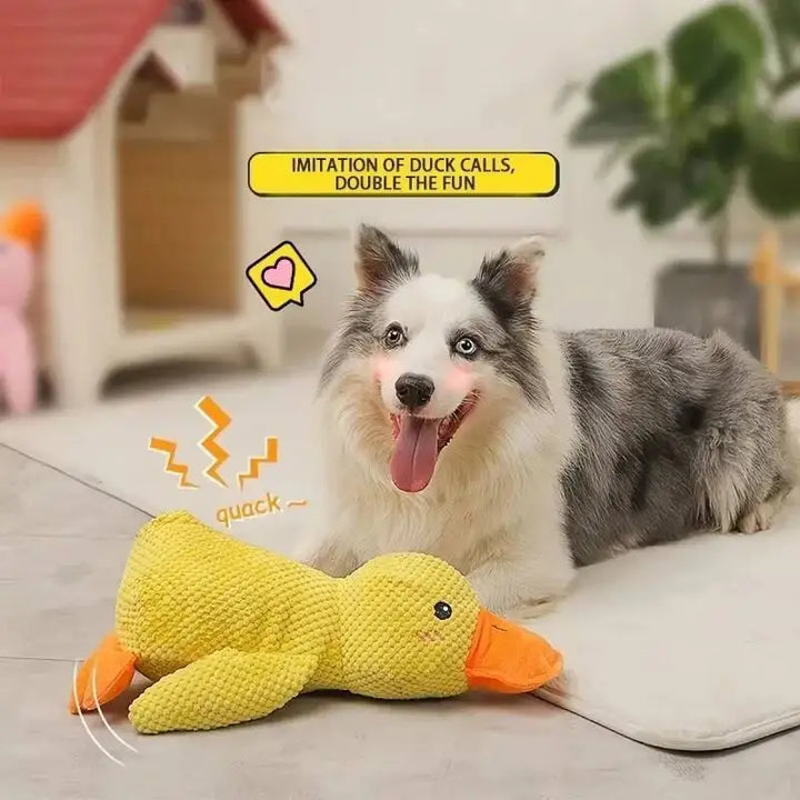 Juguete de Peluche para Perros con Forma de Pato – Juguete Calmante con Sonido, Resistente y Mordedor para Cachorros, Limpieza Dental