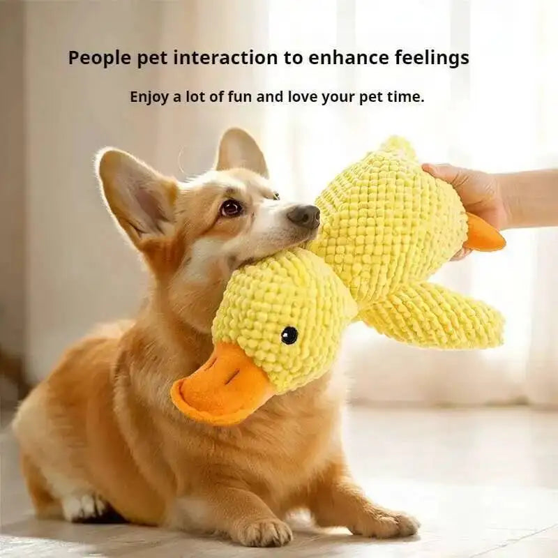 Juguete de Peluche para Perros con Forma de Pato – Juguete Calmante con Sonido, Resistente y Mordedor para Cachorros, Limpieza Dental