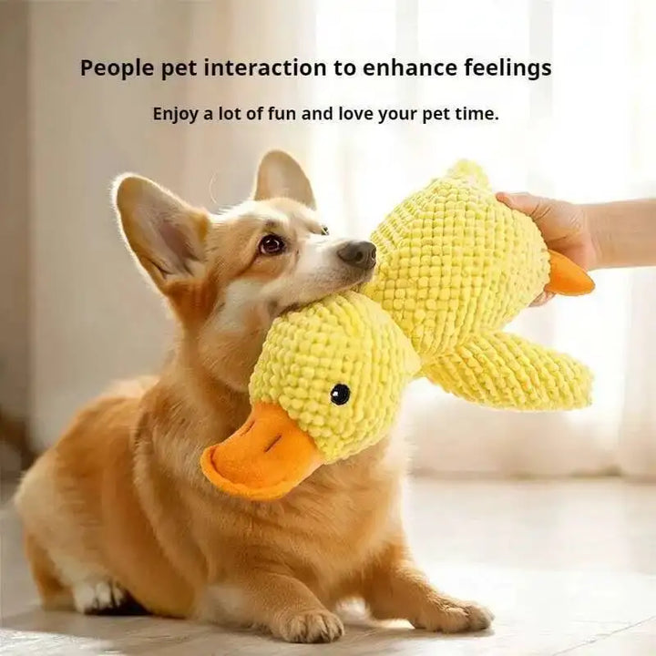 Juguete de Peluche para Perros con Forma de Pato – Juguete Calmante con Sonido, Resistente y Mordedor para Cachorros, Limpieza Dental