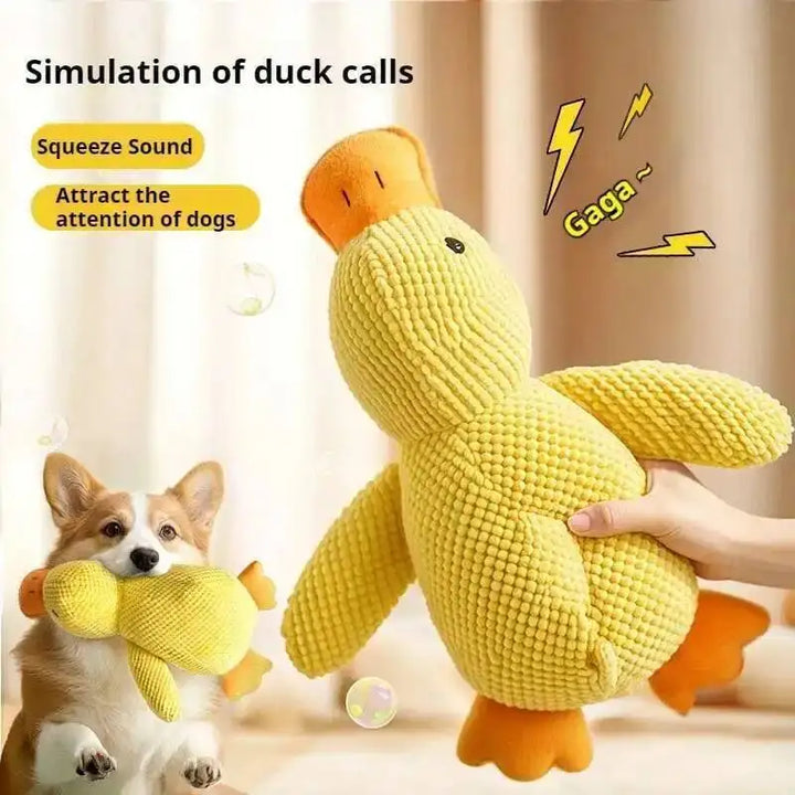 Juguete de Peluche para Perros con Forma de Pato – Juguete Calmante con Sonido, Resistente y Mordedor para Cachorros, Limpieza Dental