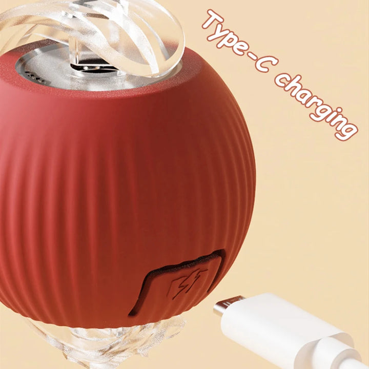 **Nueva Pelota Interactiva para Gatos – Pelota de Movimiento Automático con Cola de Felpa, Recargable, Juguete Eléctrico Inteligente para Entrenamiento de Perros y Gatos que Imita un Ratón**