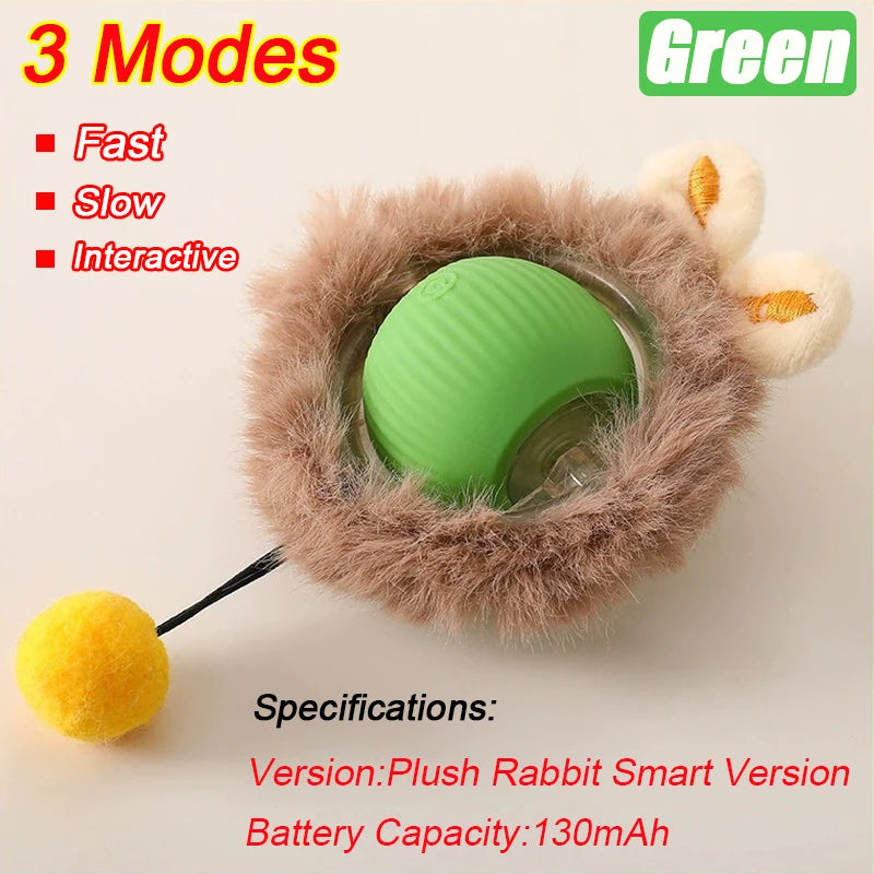 **Nueva Pelota Interactiva para Gatos – Pelota de Movimiento Automático con Cola de Felpa, Recargable, Juguete Eléctrico Inteligente para Entrenamiento de Perros y Gatos que Imita un Ratón**
