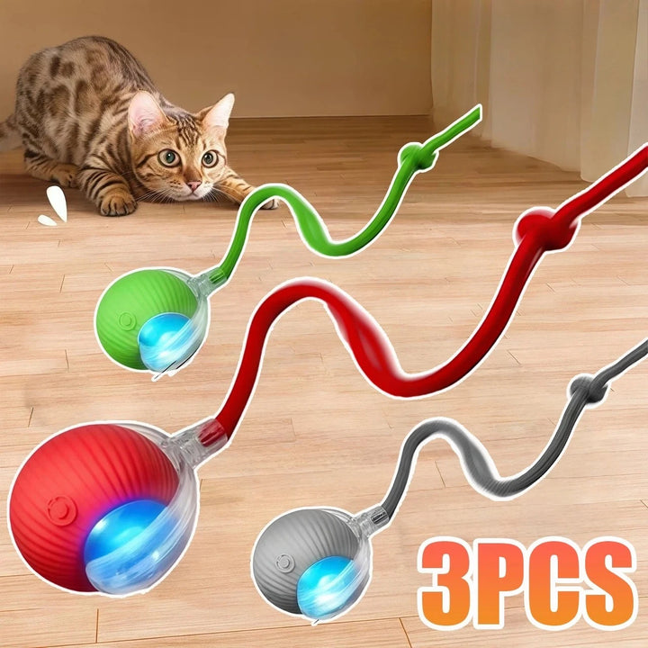**Nueva Pelota Interactiva para Gatos – Pelota de Movimiento Automático con Cola de Felpa, Recargable, Juguete Eléctrico Inteligente para Entrenamiento de Perros y Gatos que Imita un Ratón**